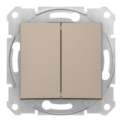 Выключатель 2-клавишный Schneider Electric SEDNA, скрытый монтаж, титан