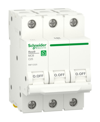 Автоматический выключатель Schneider Electric Resi9 3P 25А (C) 6кА, R9F12325