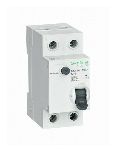 Дифавтомат Systeme Electric City9 Set 1P+N 10А (C) 4.5 кА, 10 мА (A), C9D51610