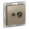 Розетка TV+RJ45 Cat.5 Systeme Electric ATLASDESIGN, оконечная, шампань